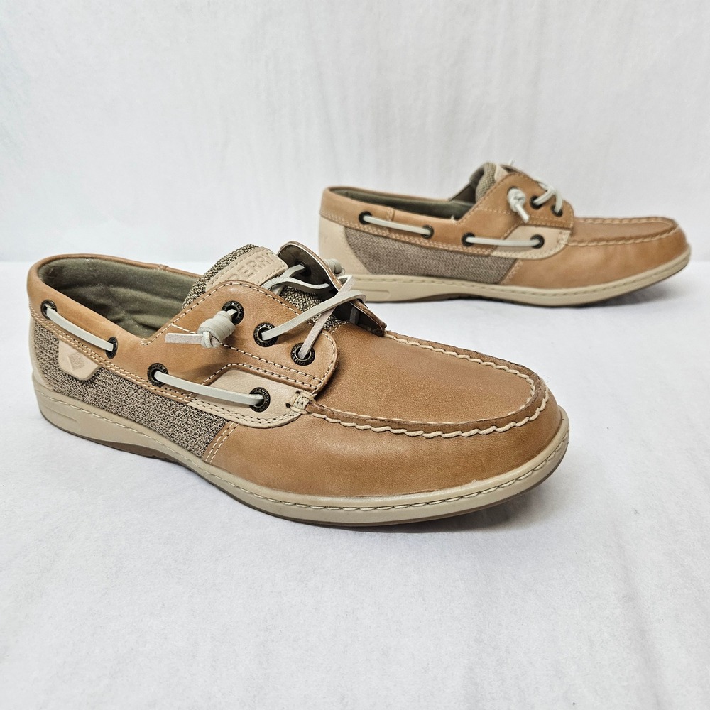 Sperry Rosefish 3-Eye Boat Shoes Leather Mesh 109143 Brown Womens Size 10